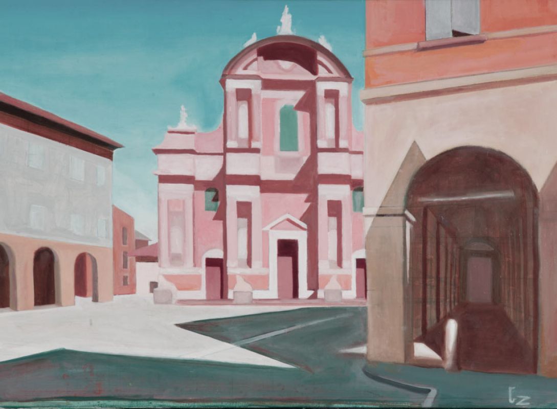 Piazza San Prospero, 2011, olio su tela.