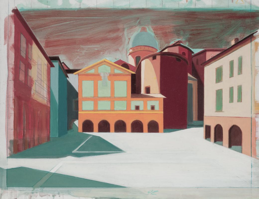 Piazza, 2011, olio su tela.